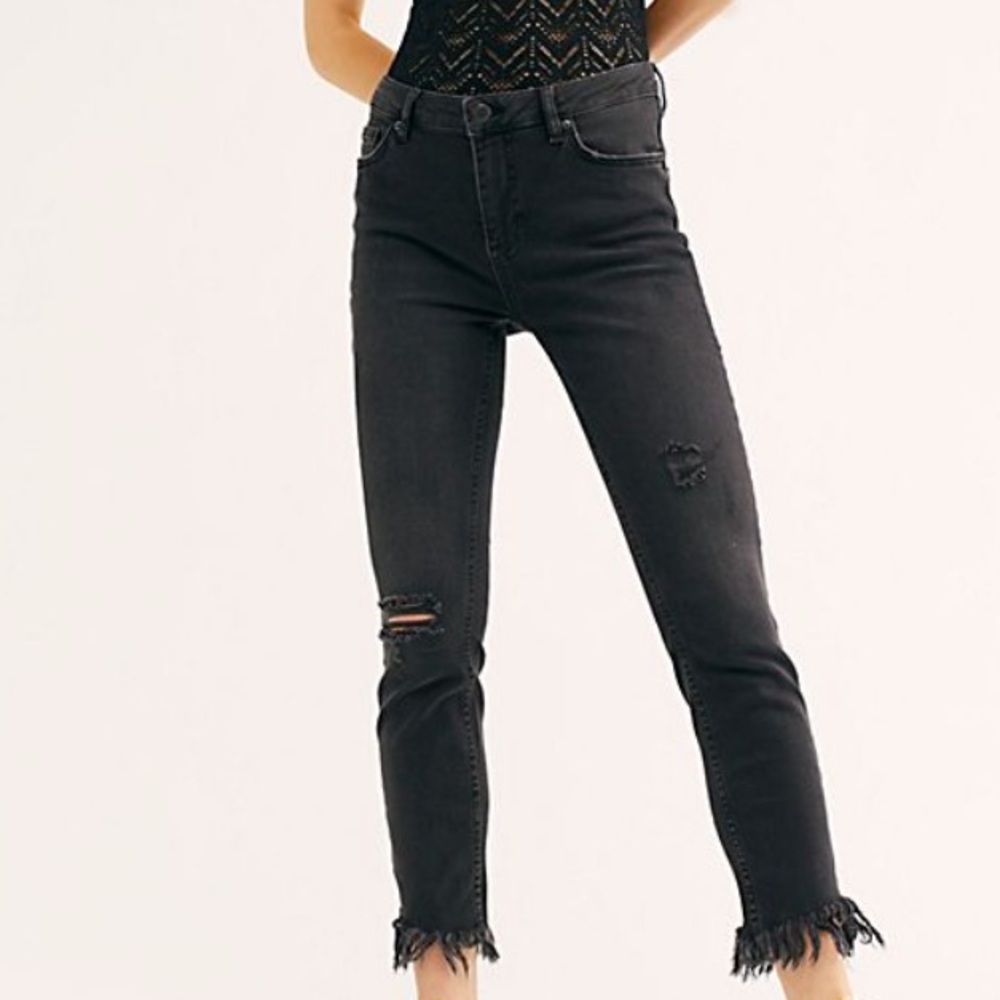 Free people Frayed Skinny Jeans